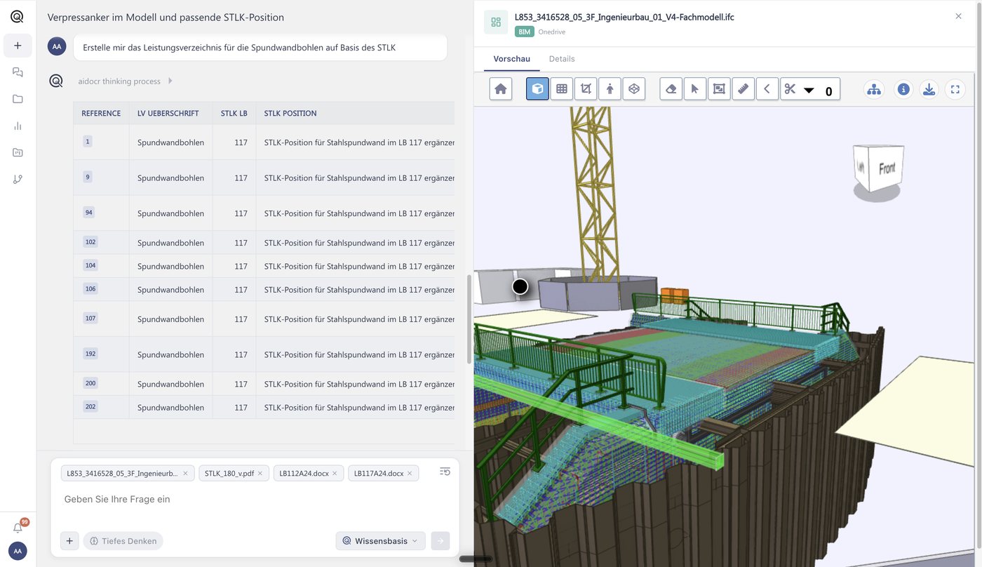 Aidocr: LV-Erstellung aus BIM-Modell und STLK